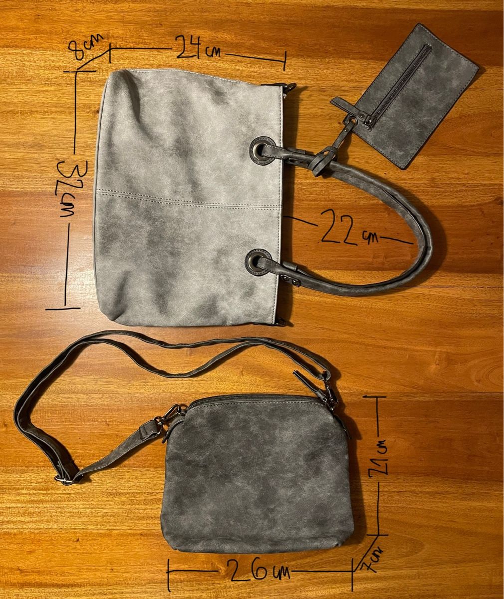 Borse: graue Kunstleder Umhänge Tasche, 2 in 1 – Nuovo (secondo la descrizione) da Bern venduto da AnnaS13 7
