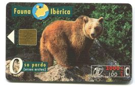 Telefonkarte "Braunbär". Spanien.