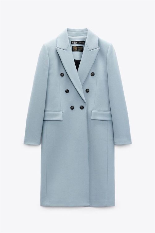 ZARA Mantel Wolle mint türkis hellblau Klassiker Manteco XXL (Neu