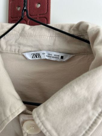 ZARA Hemd L - Beige Chino-Stoff