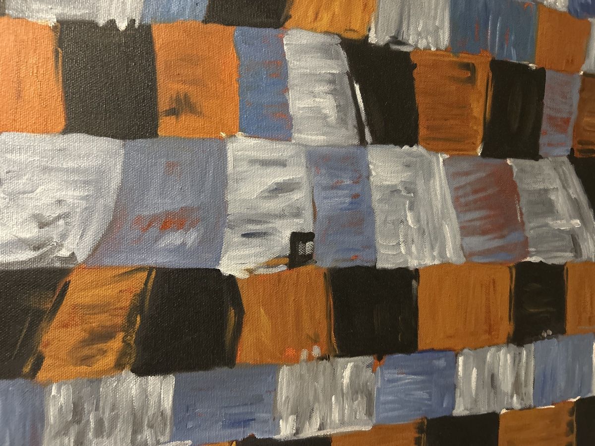 Gemälde: Abstraktes Gemälde, im Stil von Paul Klee – Gebraucht aus Glarus von KunstWerkEr-LS87 1