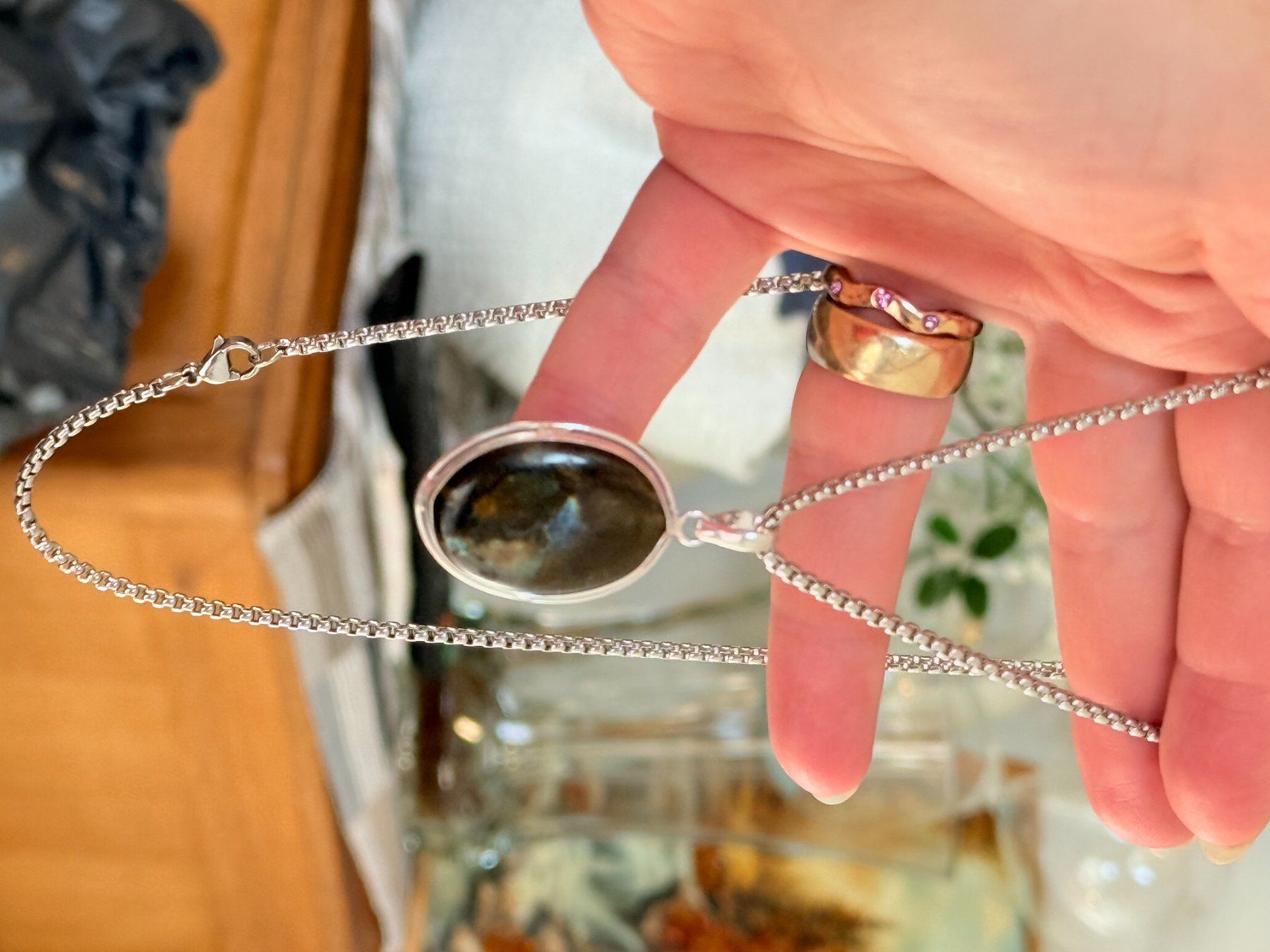Catenine: Superbe collier Labradorite , neuf! – Nuovo e nell'imballaggio originale da Genève venduto da AGBERG 6