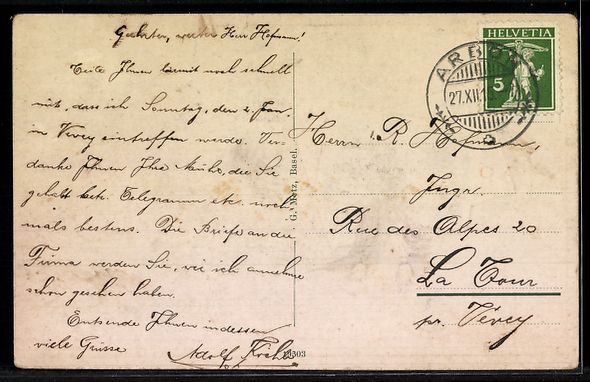 Ansichtskarten: AK Arbon, Ortspanorama mit Boot als Postkarte mit Briefumsch – Gebraucht aus Berlin von bartko-reher 1