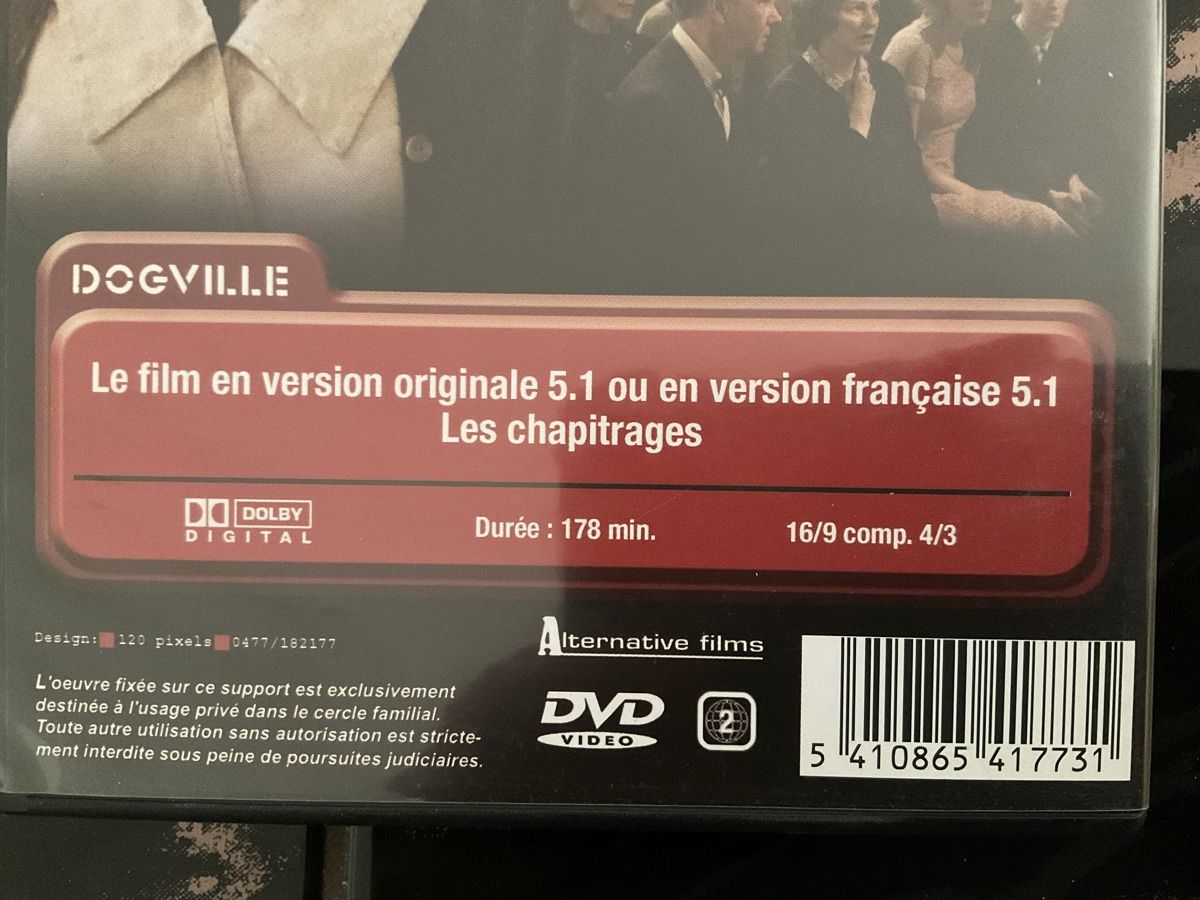 Tutti i DVDs: DVD Dogville de Lars Von Trier – Usato da Veyrier venduto da Deniro2 2