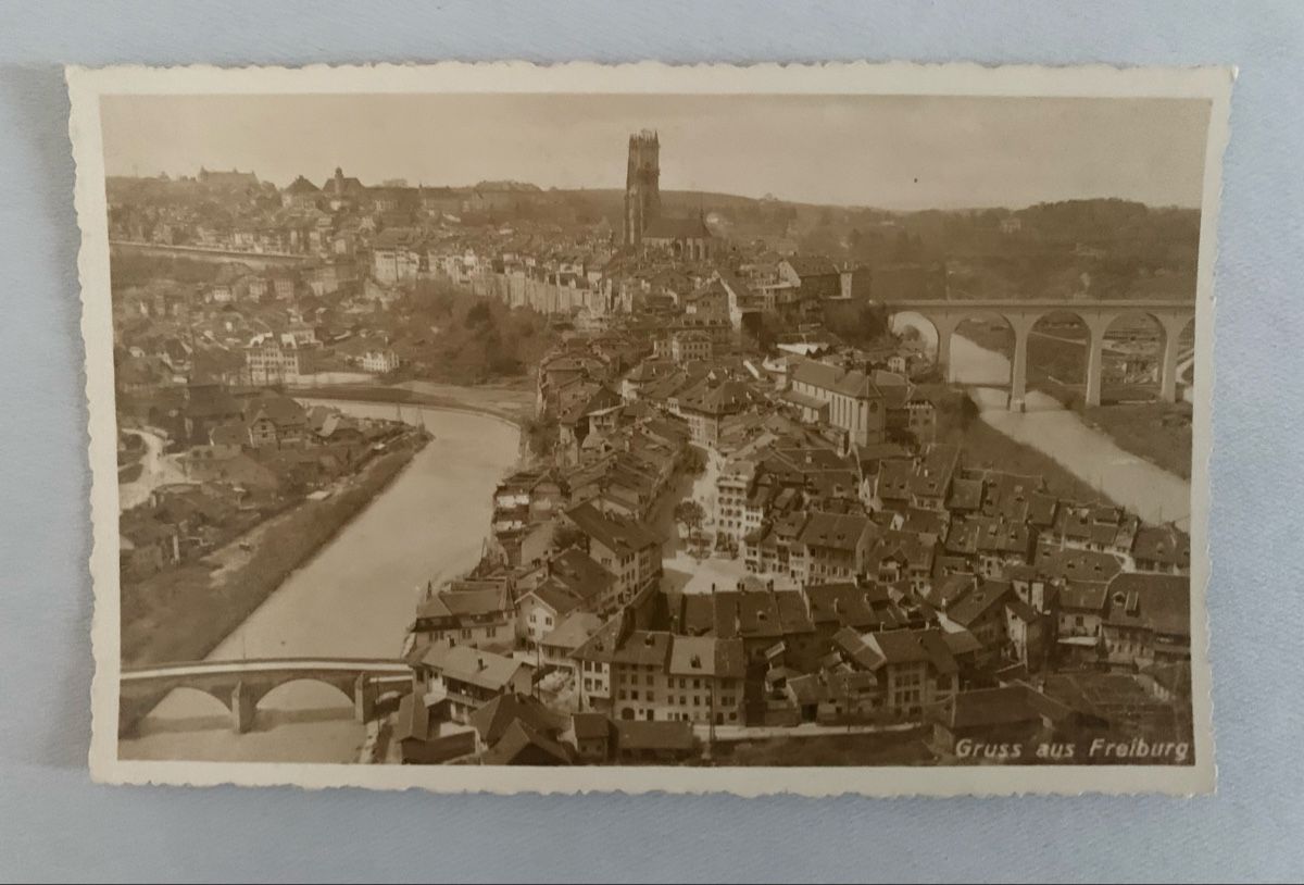 Ansichtskarten: Ansichtskarten Schweiz - Fribourg & Porte de Bourguillon, FR – Gebraucht aus Düdingen von polytropon_5 1
