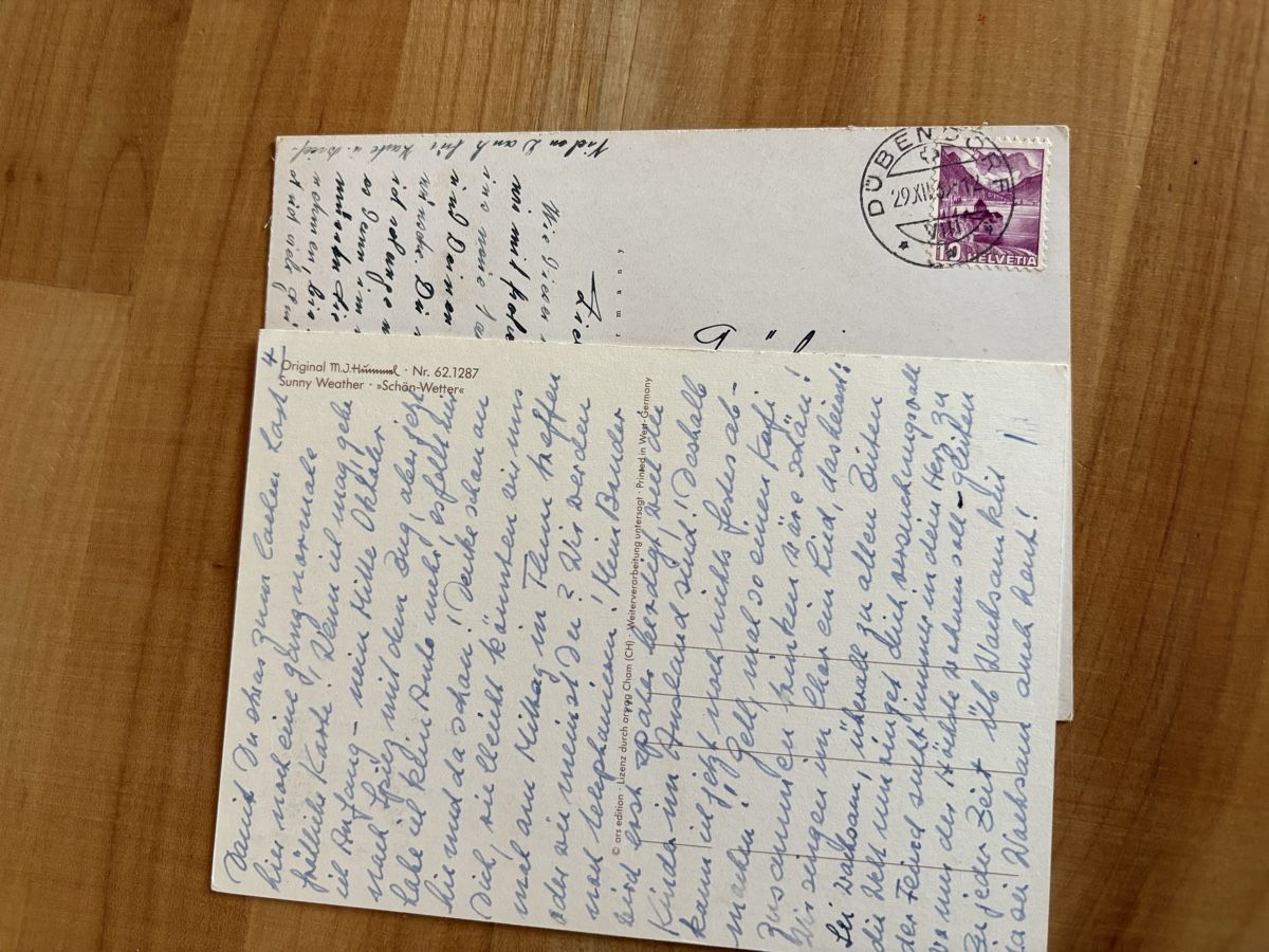 Cartoline postali: AK mit Kunst von M. J. Hummel – Usato da Rümlang venduto da Kartenpost1 1