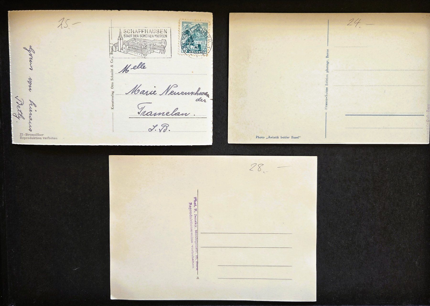 Cartoline postali: Zeppelin 3 Postkarten 3 CP Graf Zeppelin  Bern Schaffhausen – Usato da Tavannes venduto da Cire 4