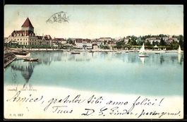 Lithographie Ouchy, Lac Léman