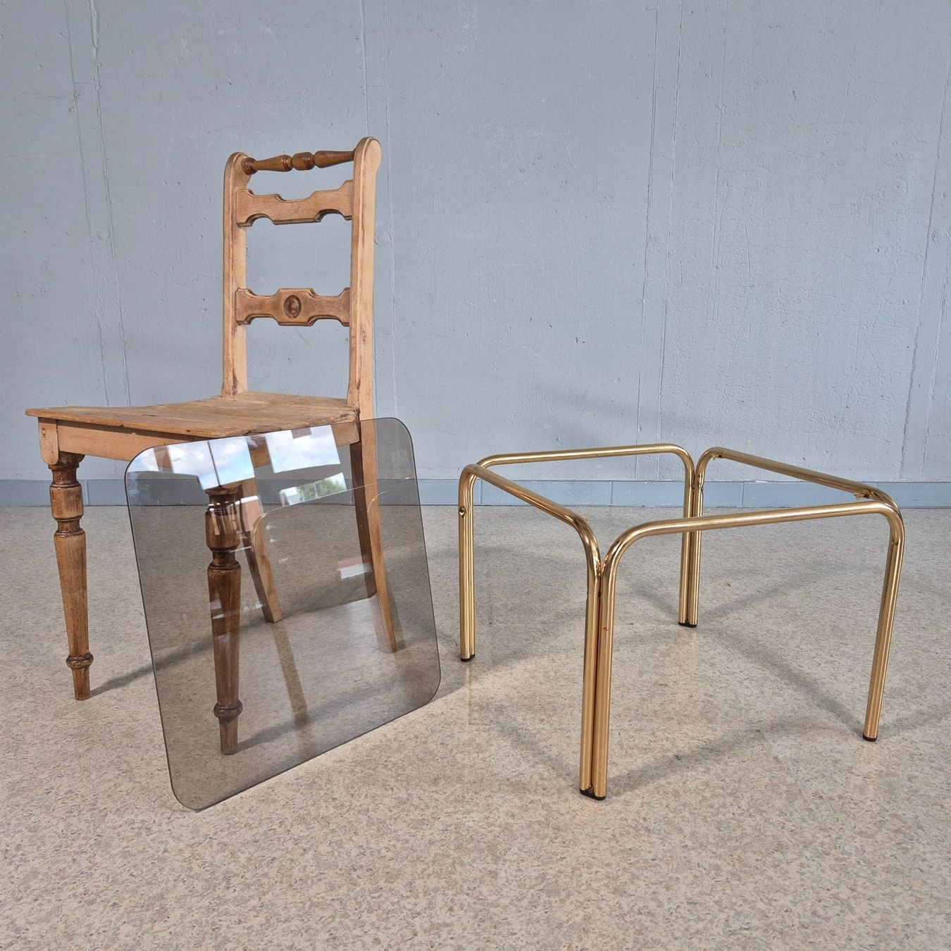 Tavoli: Vintage Glas Metall Side Table Beistelltisch Coffee-Table – Usato da Nottwil venduto da Wondewa-Shop 3