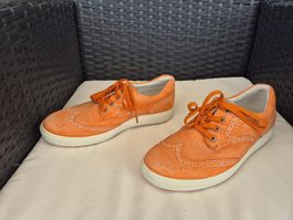 Ecco Damenschuhe Orange Grösse 39 Leder Sneaker
