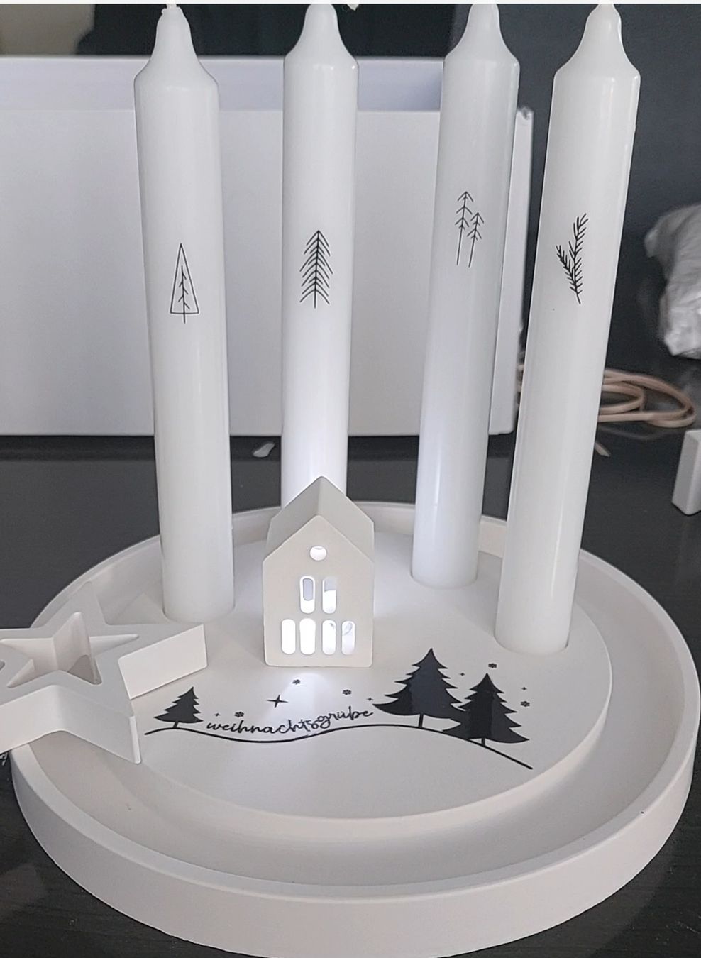 Tutte le decorazioni: Adventskerzen Set weiss mit Deko neu – Nuovo e nell'imballaggio originale da Erlinsbach SO venduto da Inspirierend 1