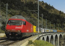 Re 460 025 der SBB mit Güterzug auf der Lötschberglinie