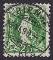 67A, Stehende Helvetia mit Vollstempel BIENNE BE