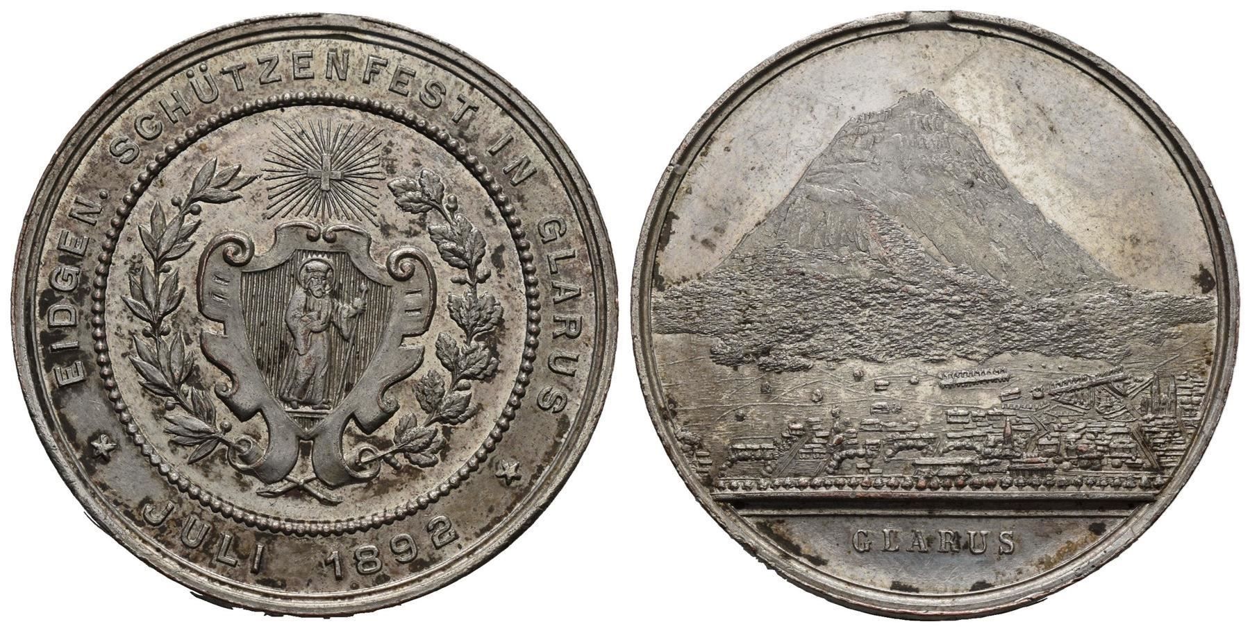 Medaglie: 1892 Glarus Eid. Schütz. , Ri:820b /273 – Usato da Trimbach venduto da Solothurn1