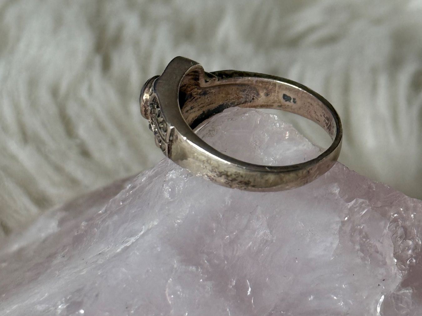 Anelli: Vintage Silberring 925 mit lila Stein – Usato da Istighofen venduto da Ringparadies 1