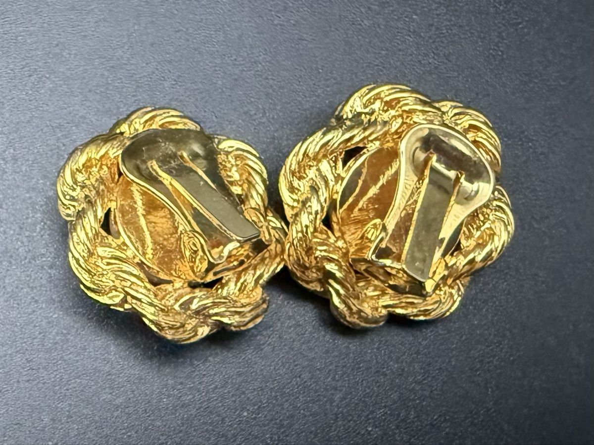 Ohrringe & -stecker: Vintage-Ohrringe Cabouchon Paris - Goldfarben – Gebraucht aus Lamone von LaCantinaMagica 6