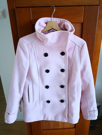 H&M Damen kurzer Mantel Rosa Grösse 44