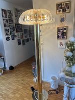 Stehlampe Messing Glas Retro Design guter Zustand