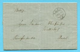 Faltbrief von Muri nach Aarau 1872