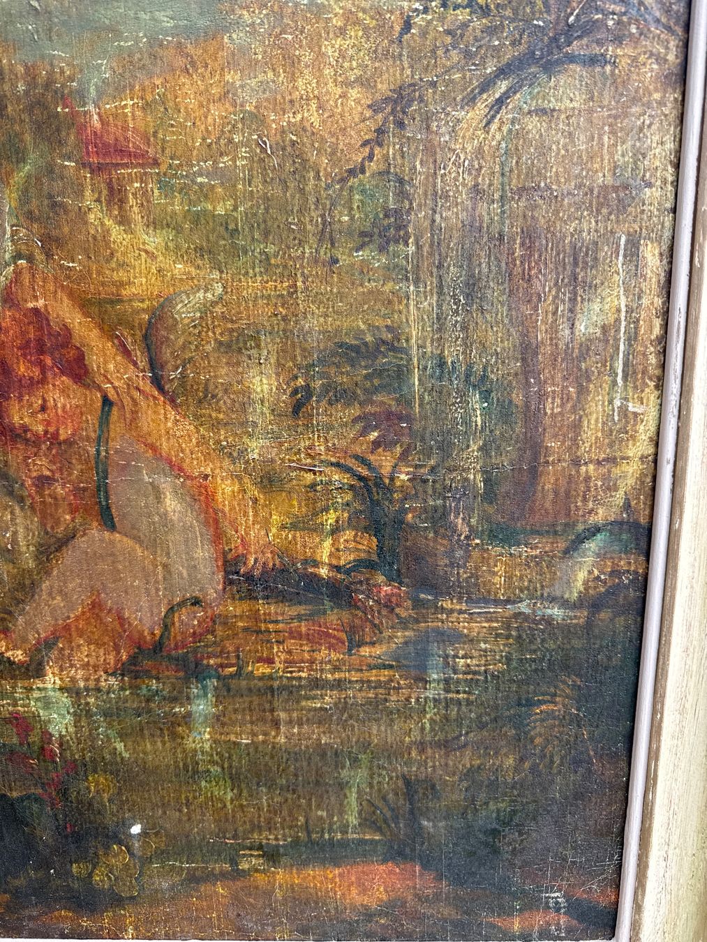 Dipinti: Tableau peint sur bois représentant une scène champêtre – Usato da Erde venduto da CBarts 2