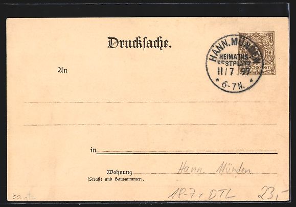 Cancelleria postale: Litho Hann. Münden, Mündener Heimatsfe – Usato da Berlin venduto da bartko-reher 1