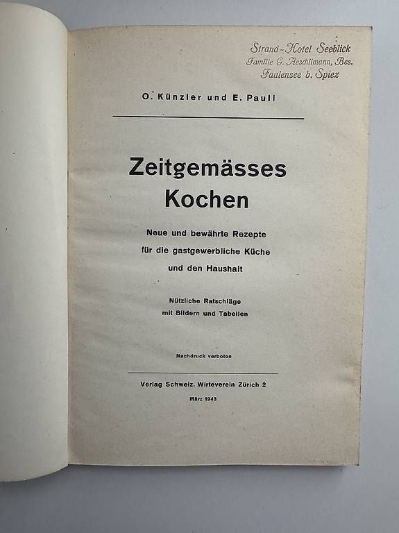 Libri: E.Pauli / 1.Kochbuch von E. Pauli, 1943 – Usato da Horboden venduto da bru_2kkm 1