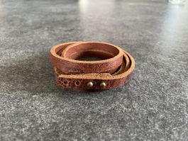 Lederarmband Braun G&J handgemacht Vintage Look neuwertig