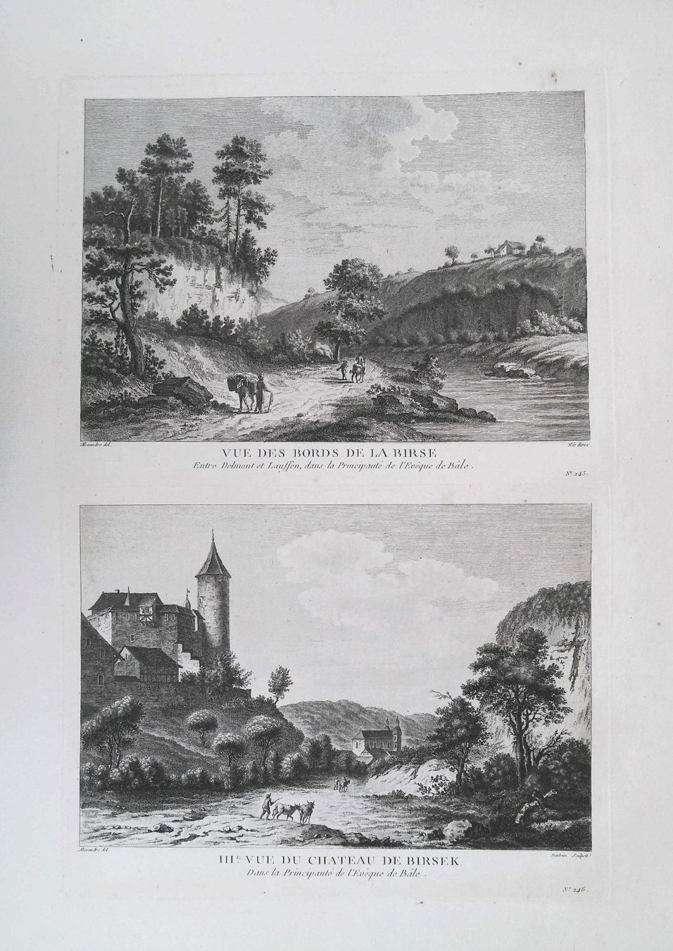 Incisioni: Birseck und Birs Originalkupferstich 1780 – Usato da Rafz venduto da Helvet32