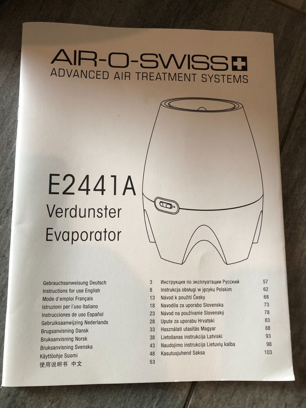 Luftbefeuchter: Air-O-Swiss E2441A Luftbefeuchter - Top Zustand – Gebraucht aus Wohlen AG von Sgds 1