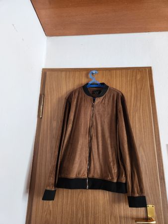 Veste bomber Zara Man marron imitation daim taille XL