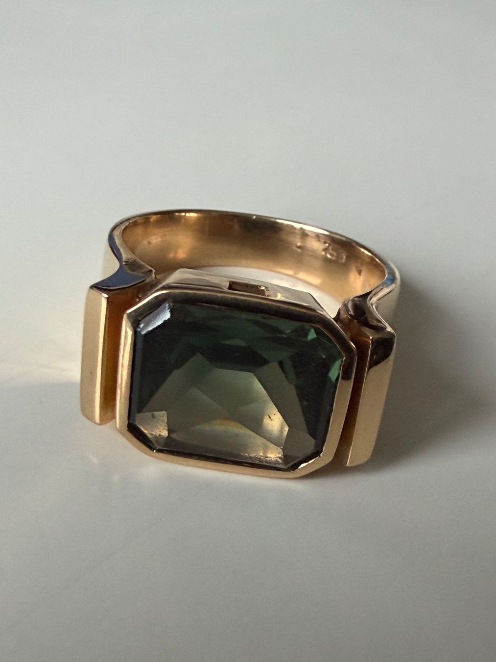 Anelli: MOLDAVIT in massiven Gelbgold Ring  18K – Nuovo (secondo la descrizione) da Seftigen venduto da tigers12