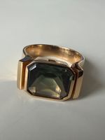MOLDAVIT in massiven Gelbgold Ring  18K