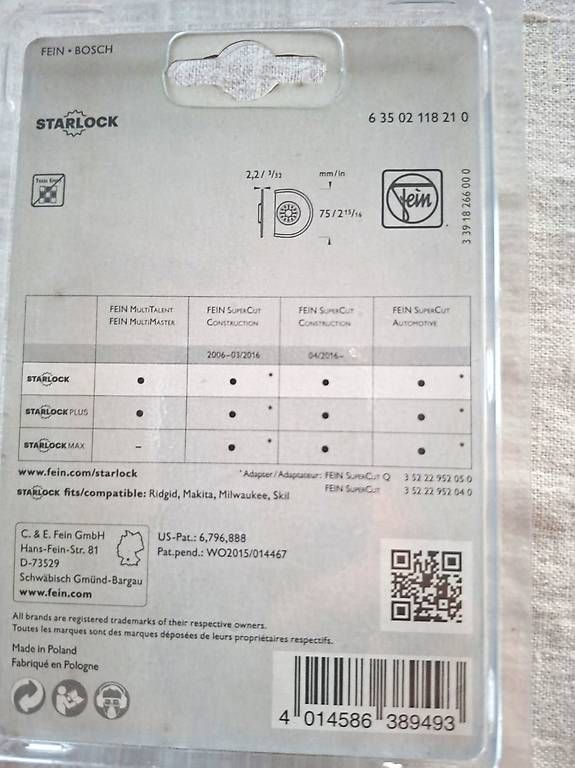 Scies: Fein Starlock Diamant Schneideblatt – D'occasion à Wolfhausen par kurt0110 1