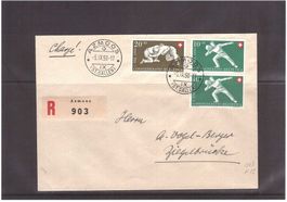 1950  R-Brief nach Ziegelbrücke mit Ankunftsstempel