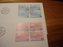 Liechtenstein, FDC Frieden, 1995, FDC Satz + Einzel + 4er