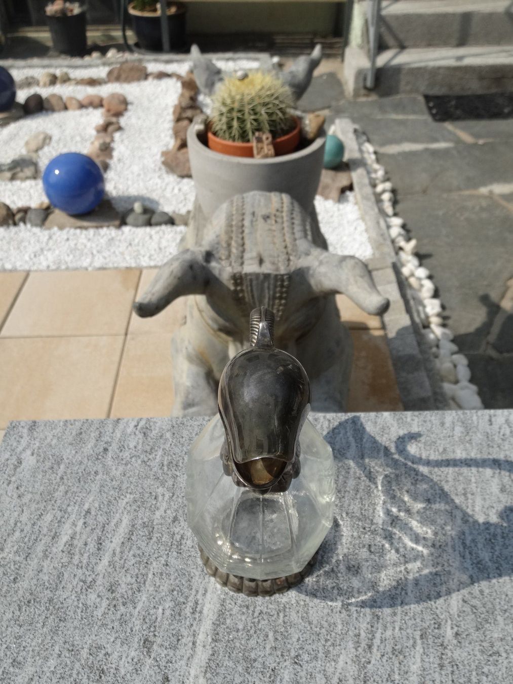 Karaffen: Aus der Glasvitrine: Silber-Glas-Ente-Weinkaraffe – Gebraucht aus Allschwil von Boutique_16b 7