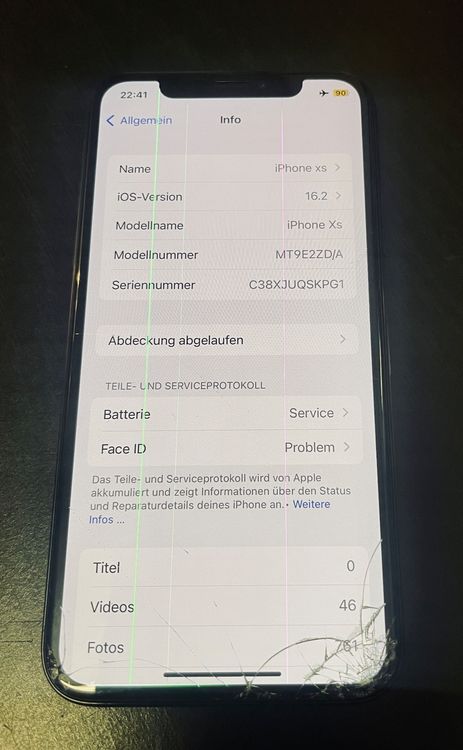 IPHONE XS 64 Go Noir – POUR PIÈCES – Bloqué ICloud Et Sans Tiroir SIM