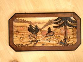 Holzschnitzerei, Holz geschnitzt, Holzkunst, Wand-Dekor