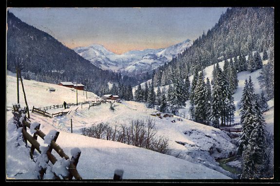 Ansichtskarten: AK Gstaad, Verschneite Talpartie – Gebraucht aus Berlin von bartko-reher