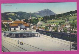 Lichtensteig SG   :   alte Ansichtskarte mit Bahn + Bahnhof