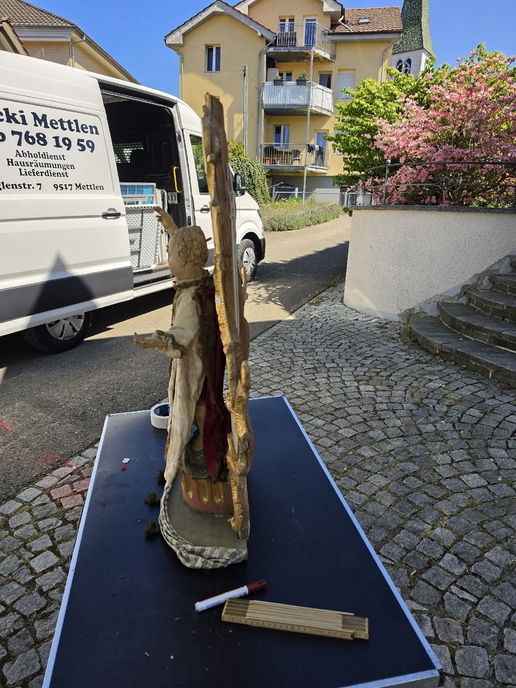 Statuette: Alte Jesuskind Figur mit Rahmen, Holz, Handgeschnitzt – Usato da Mettlen venduto da elios0888 5