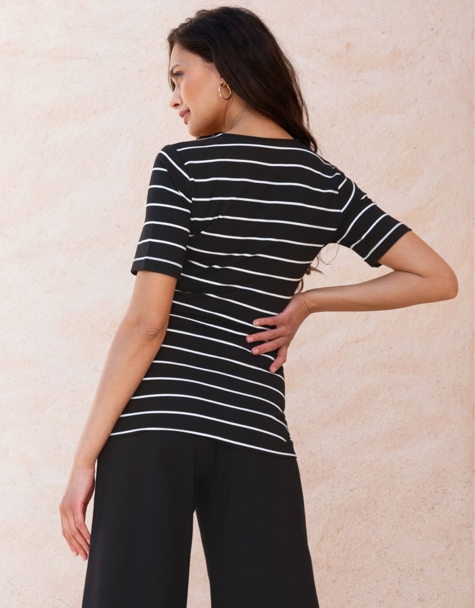Top: Seraphine Square Neck Stripe Nursing T-Shirt – Usato da Trin venduto da kat_pmj8 3