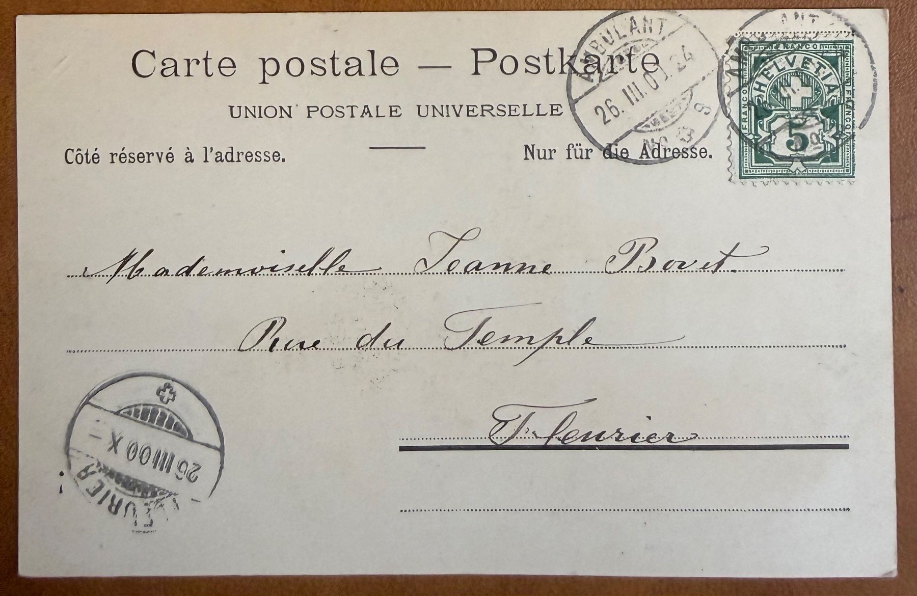 Cartoline postali: Neuchâtel - Le Château - Litho 1900 – Usato da Lutry venduto da Ediego 1