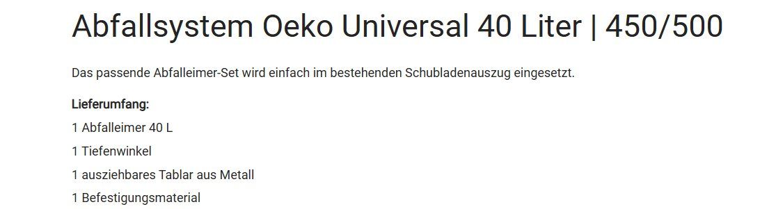 Cestini per rifiuti: 071 Peka Abfallsystem Oeko Universal 40 Liter – Nuovo (secondo la descrizione) da Derendingen venduto da Meisterstuecke 1