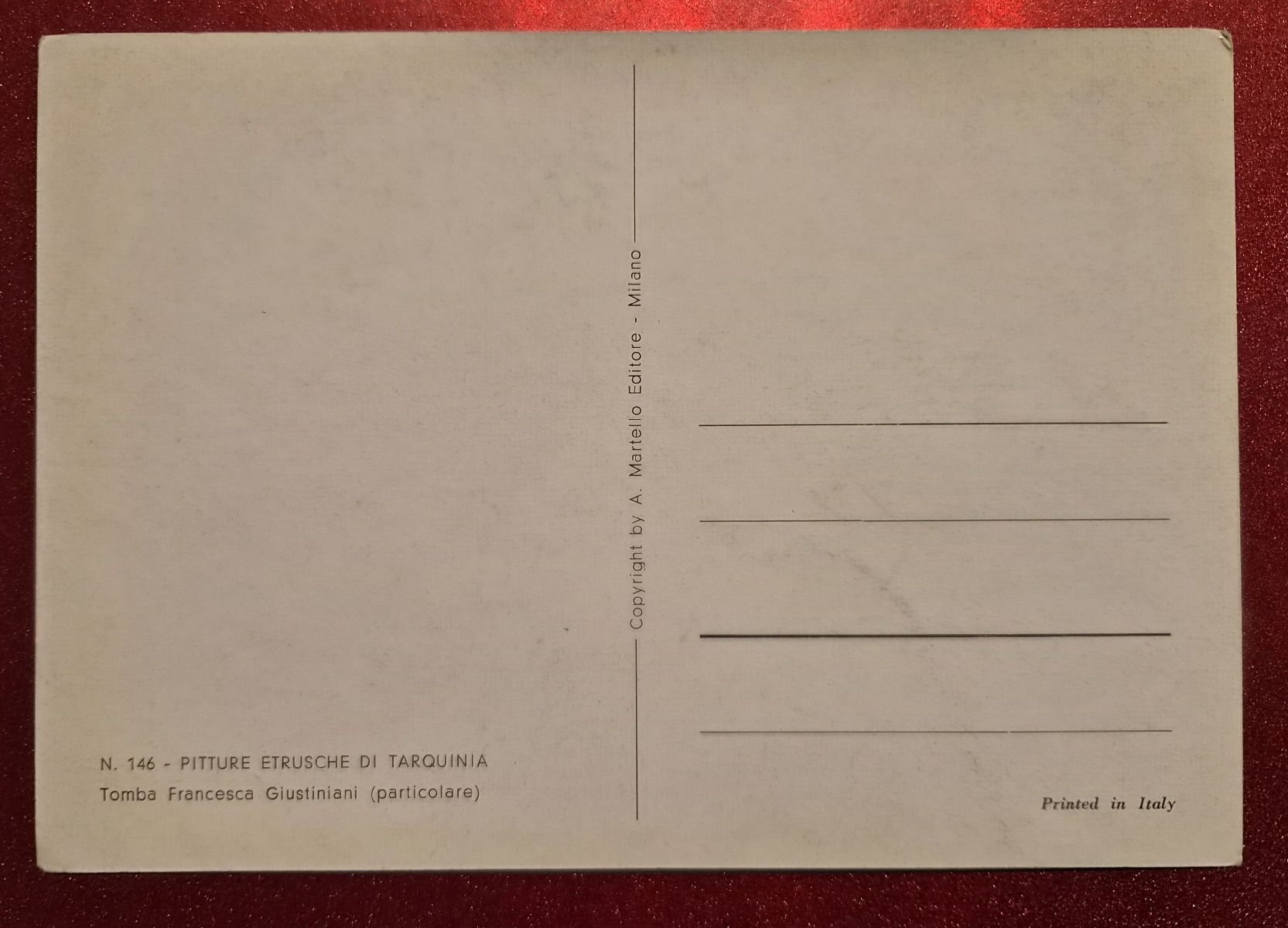 Cartoline postali: Etruskische Malerei Tomba Giustiniani – Nuovo (secondo la descrizione) da Melchnau venduto da Arthurius 1