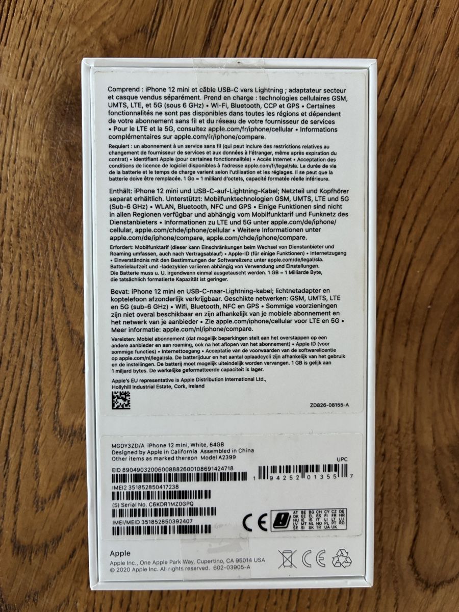 Apple Handys / Smartphones: iPhone 12 mini, weiss, 64GB, inkl. Ladekabel – Gebraucht aus Hägglingen von jac_smp9 5