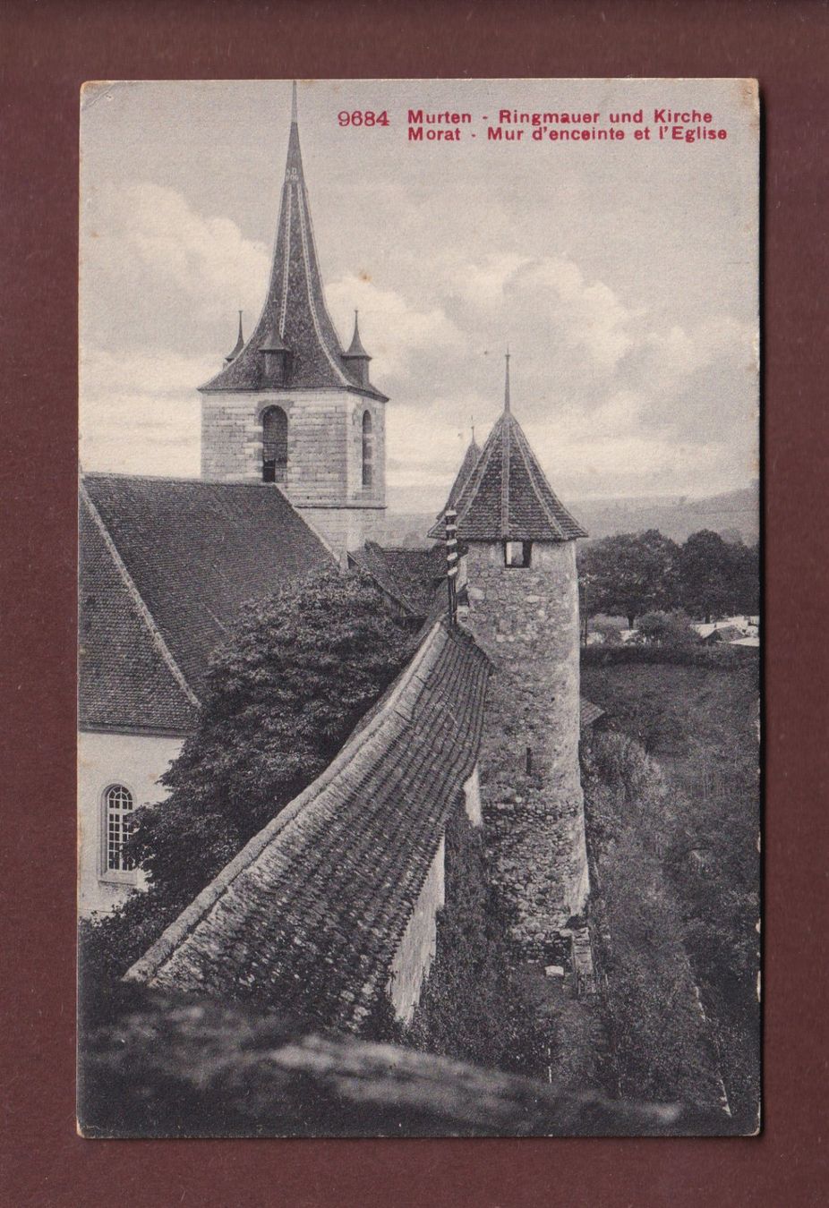 Cartoline postali: MORAT / MURTEN - Mur d'enceinte / Ringmauer – Usato da Pully venduto da nicecards-shop