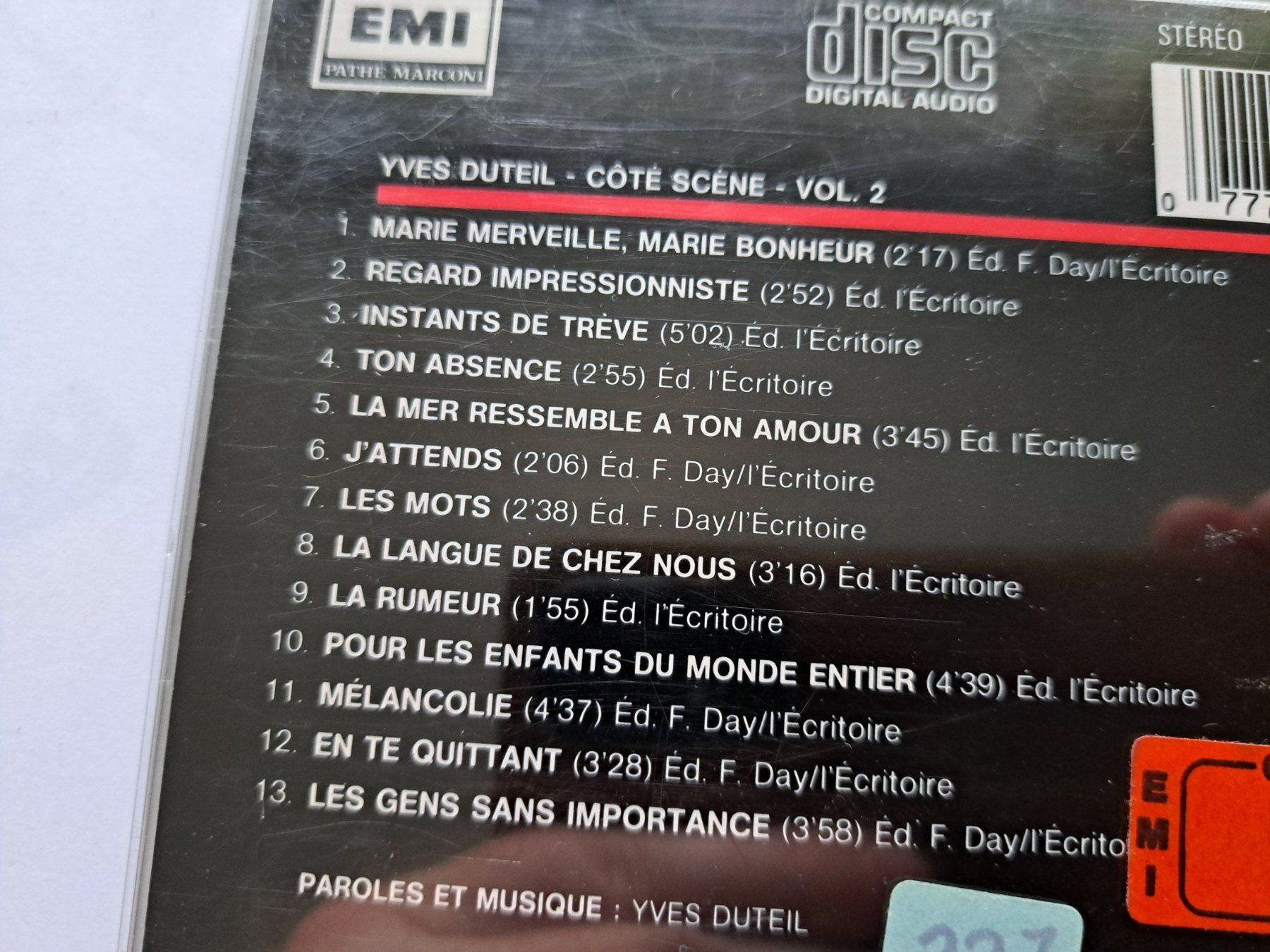 CD: Cd Yves Duteil - Coté Scène volume 2 – Usato da Pully venduto da bro_n52j 2