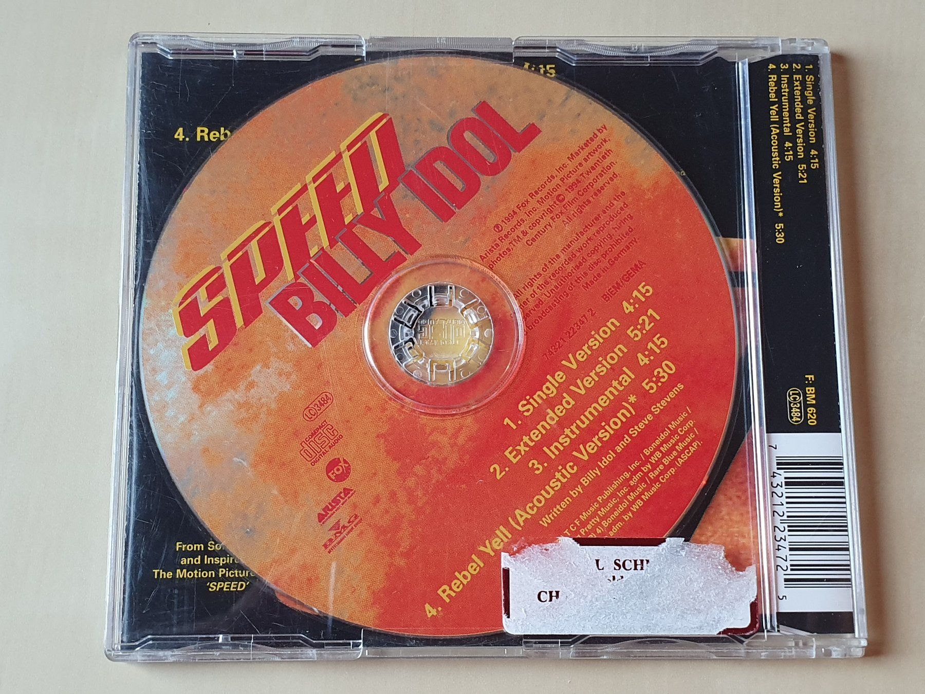 CD: Billy Idol Speed – Usato da Stansstad venduto da collectorsshop 1