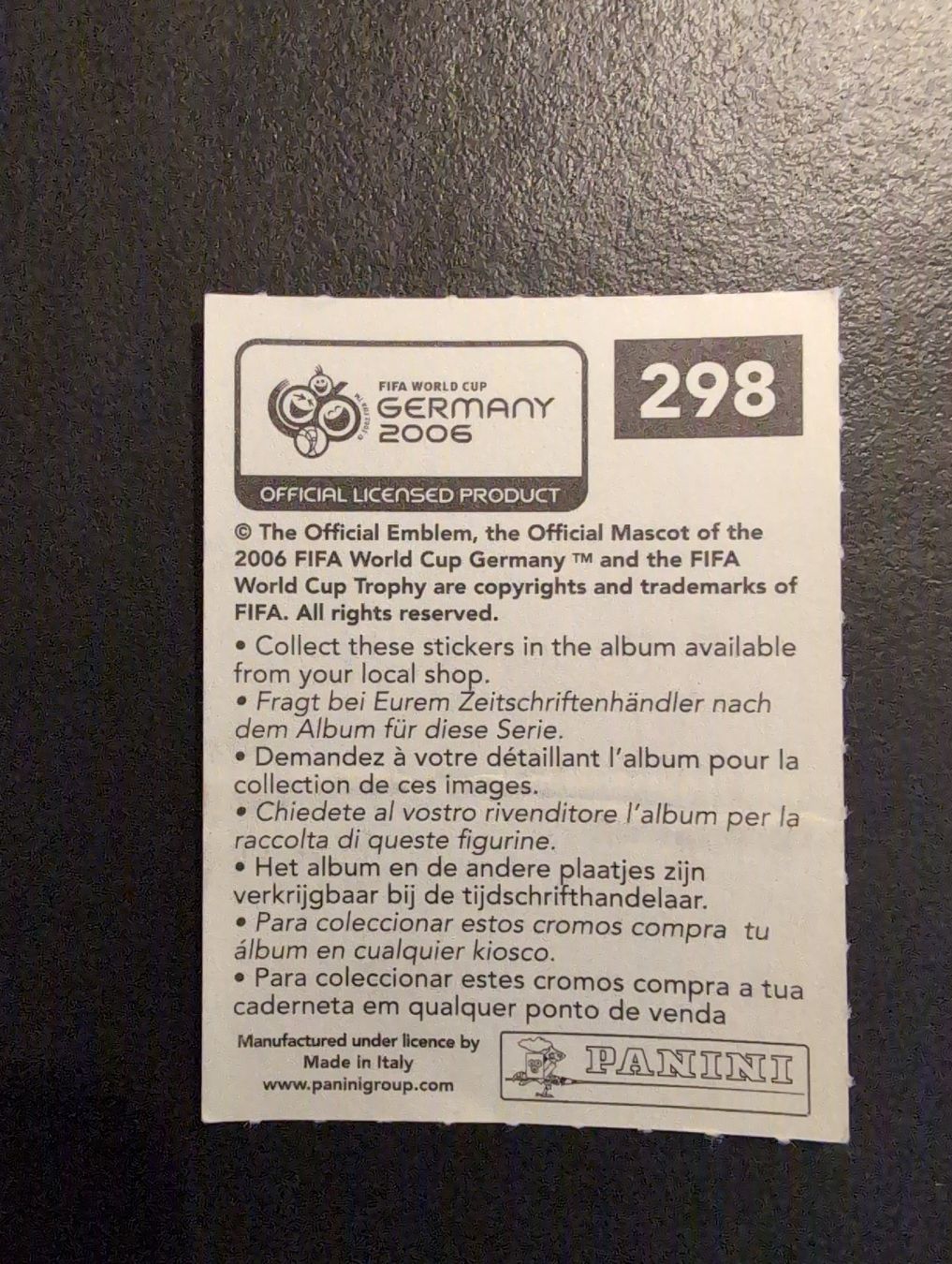 Panini Carte collezionabili: Ronaldo Panini Rare 2006 – Usato da sugiez venduto da Svicente 1